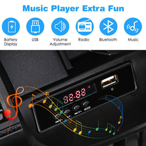 12V Kids Ride-On Jeep Car with 2.4G Remote Control Solid Black Trend Times 4