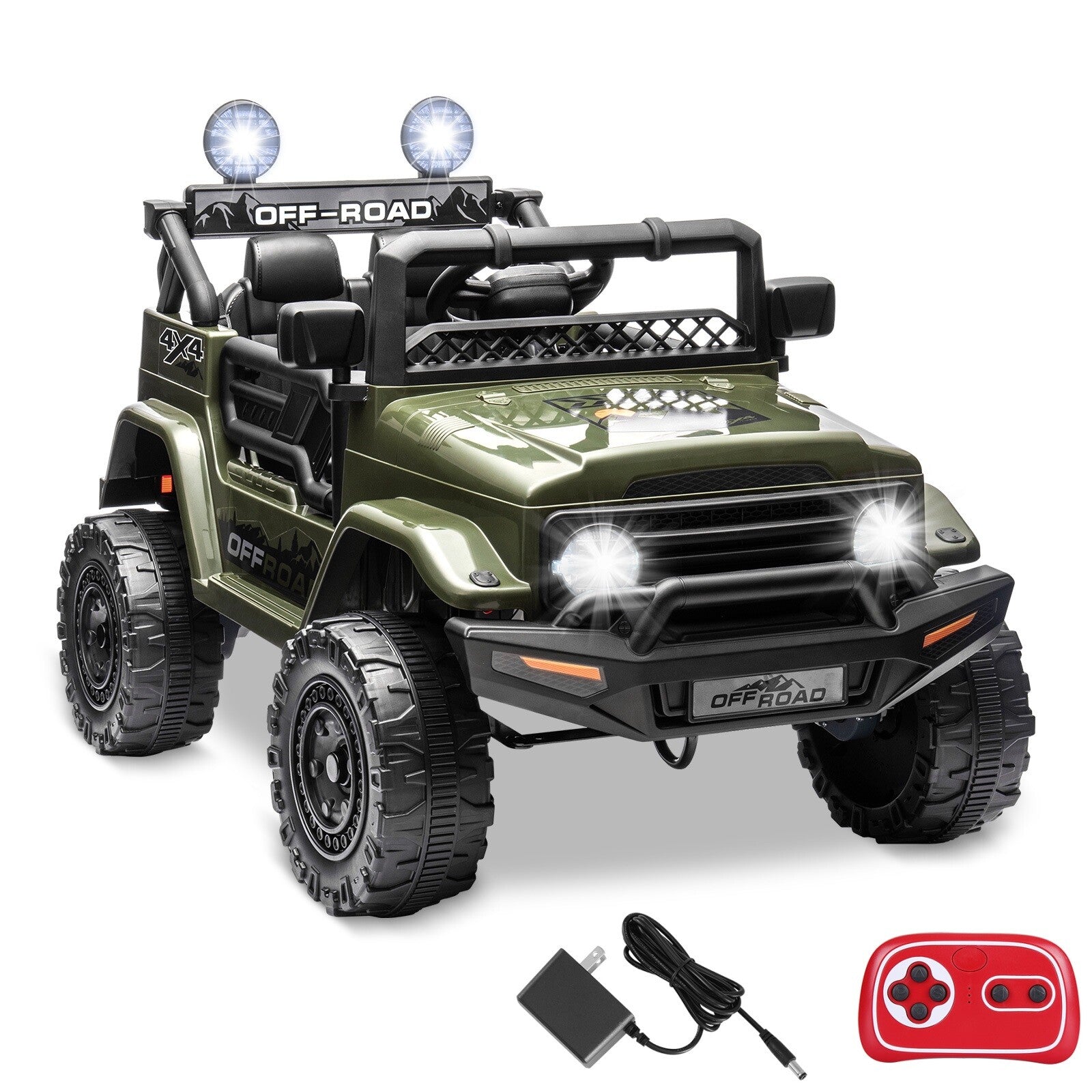 12V Kids 2-Seater Electric Ride-On Jeep Truck Car with 2-Way Remote Control and MP3 Player Trend Times 0