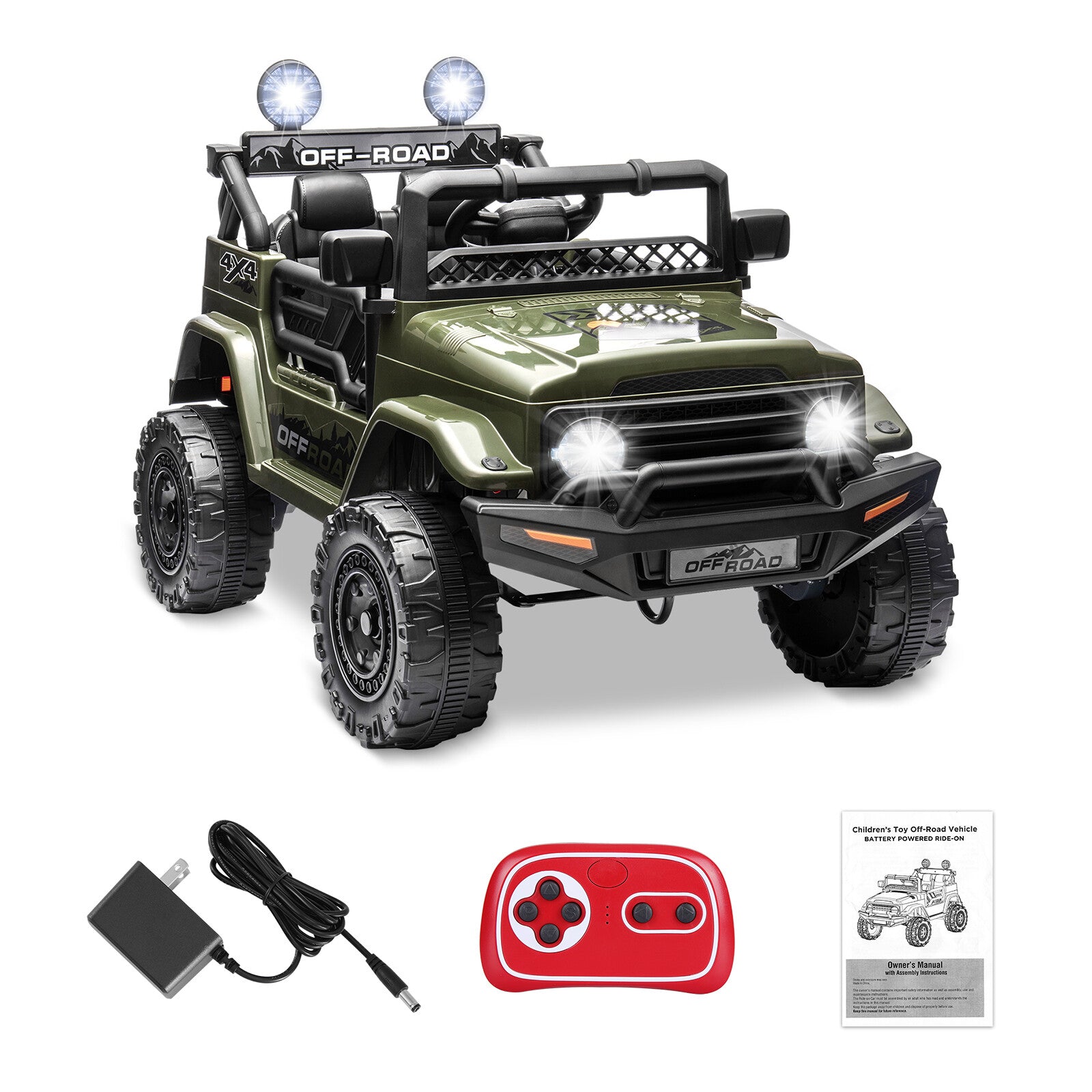 12V Kids 2-Seater Electric Ride-On Jeep Truck Car with 2-Way Remote Control and MP3 Player Trend Times 9