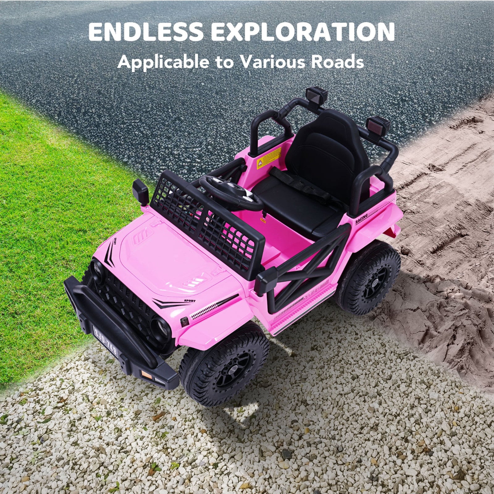 12V Kids Electric Ride-On Jeep with 2.4G Remote Control and 3-Speed Settings Trend Times 3