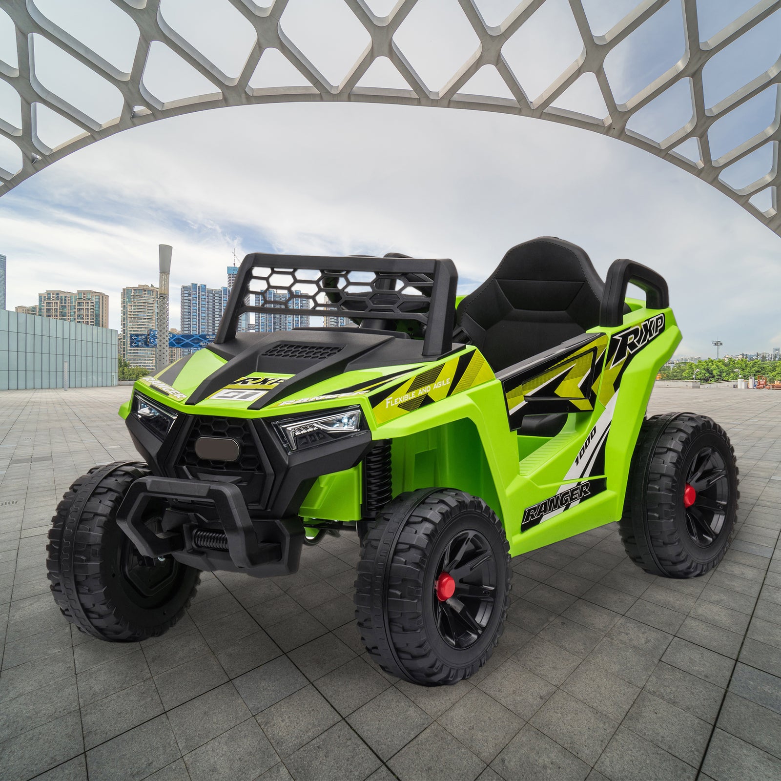 12V Electric Kids Ride-On Mini UTV Car with Front LED Lights and Horn Single Seat Trend Times 12