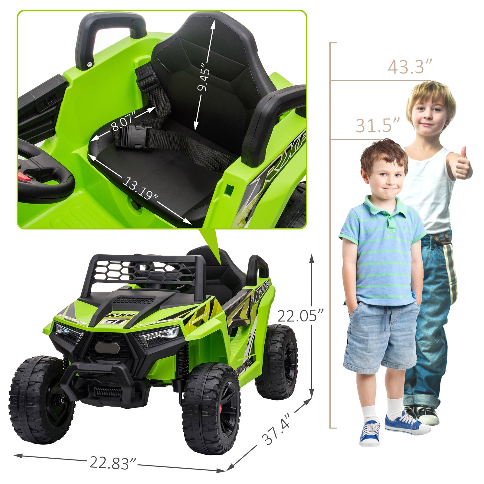 12V Electric Kids Ride-On Mini UTV Car with Front LED Lights and Horn Single Seat Trend Times 14
