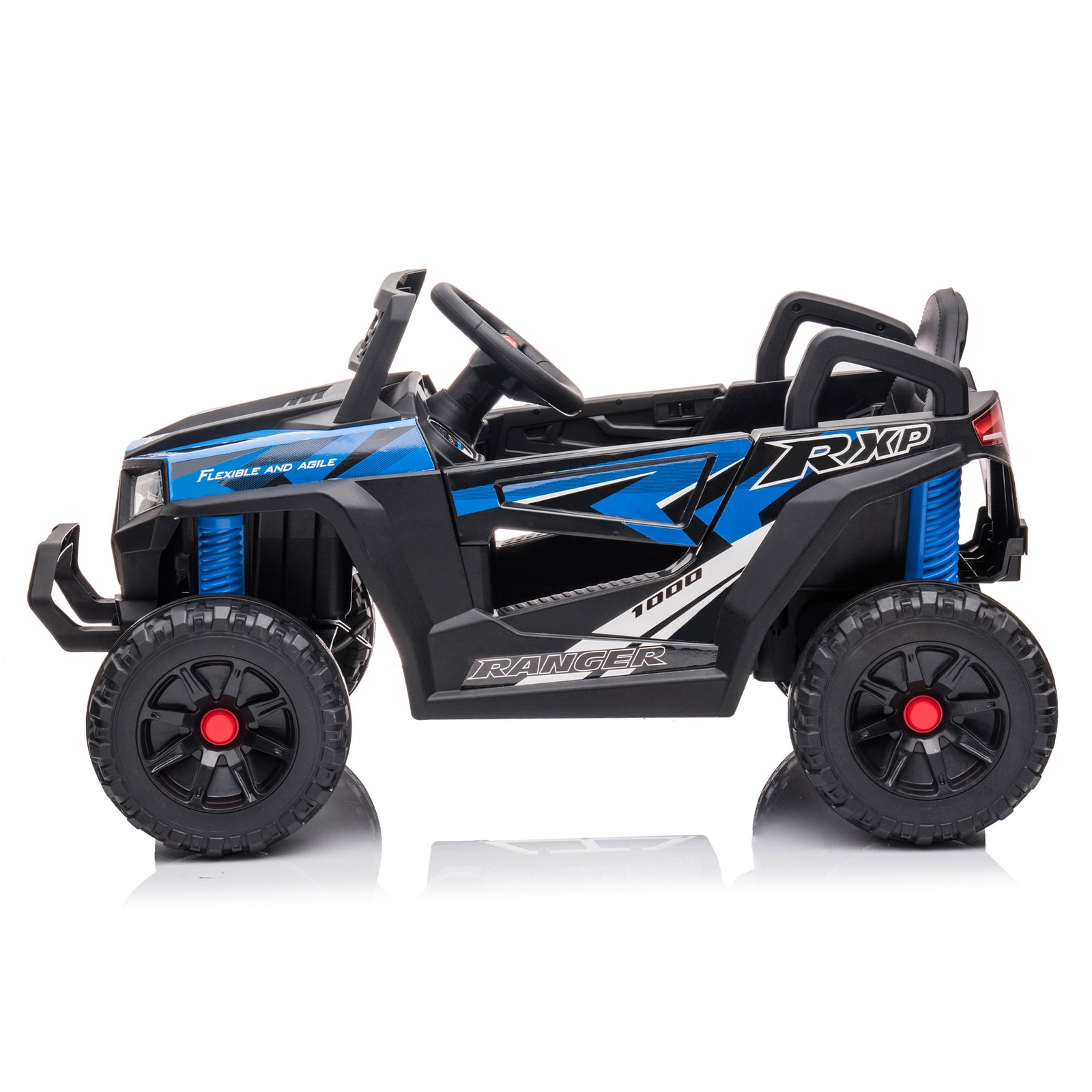 12V Kids Electric Ride-On Mini UTV Car with Front LED Lights and Horn, Single Seater Trend Times 3