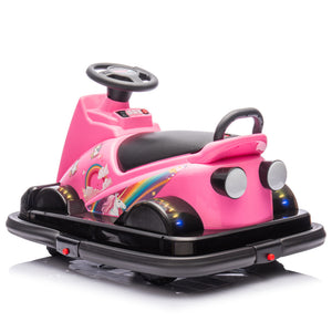 12V Kids Ride-On Motor Bumper Car with Integrated System, Four Wheels, and Waterfall Lights Trend Times 11