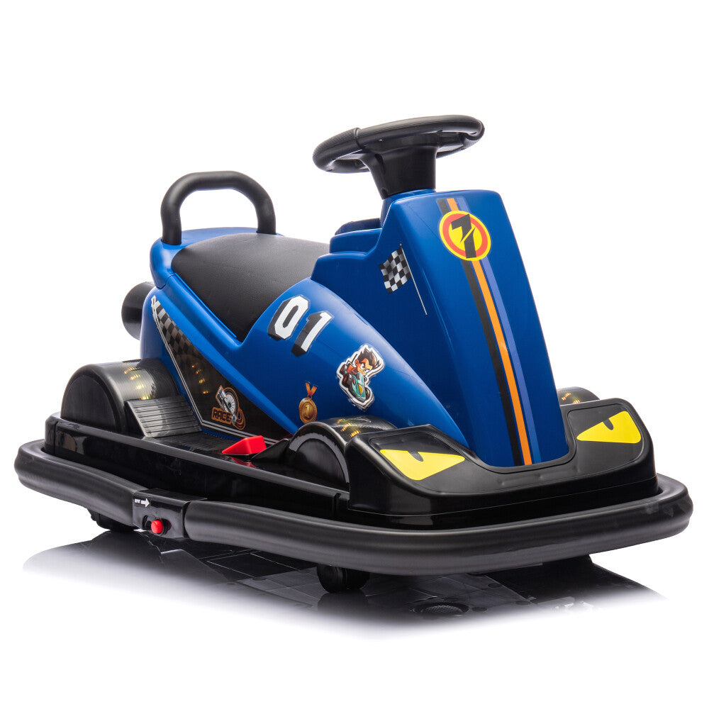 12V Kids Ride-On Motor Bumper Car with 360-Degree Rotation, Four Wheels, and Waterfall Lights Trend Times 7