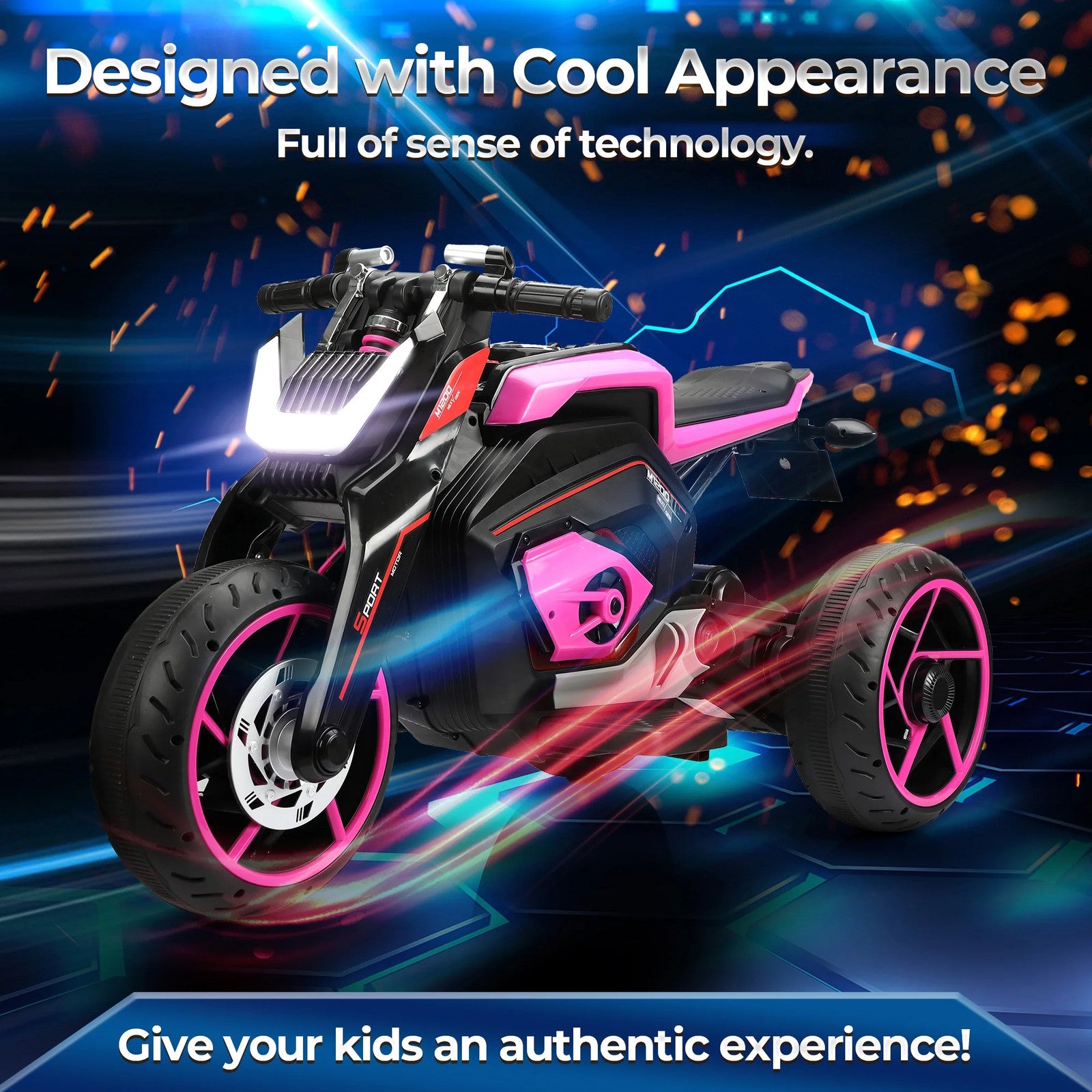 12V Battery-Powered Electric Ride-On 3-Wheel Kids Trike Motorcycle Trend Times 3
