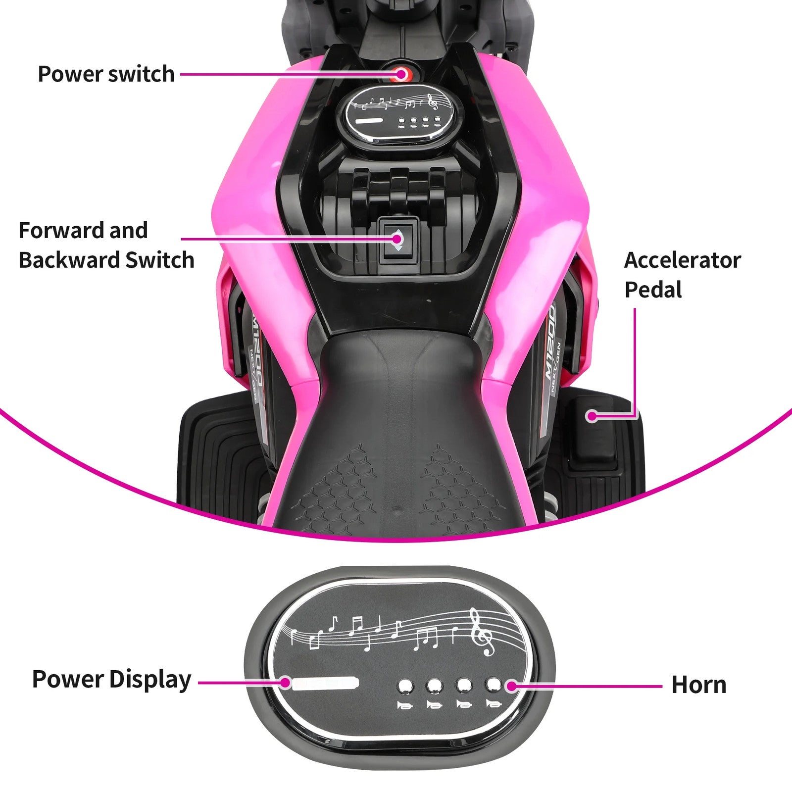 12V Battery-Powered Electric Ride-On 3-Wheel Kids Trike Motorcycle Trend Times 4
