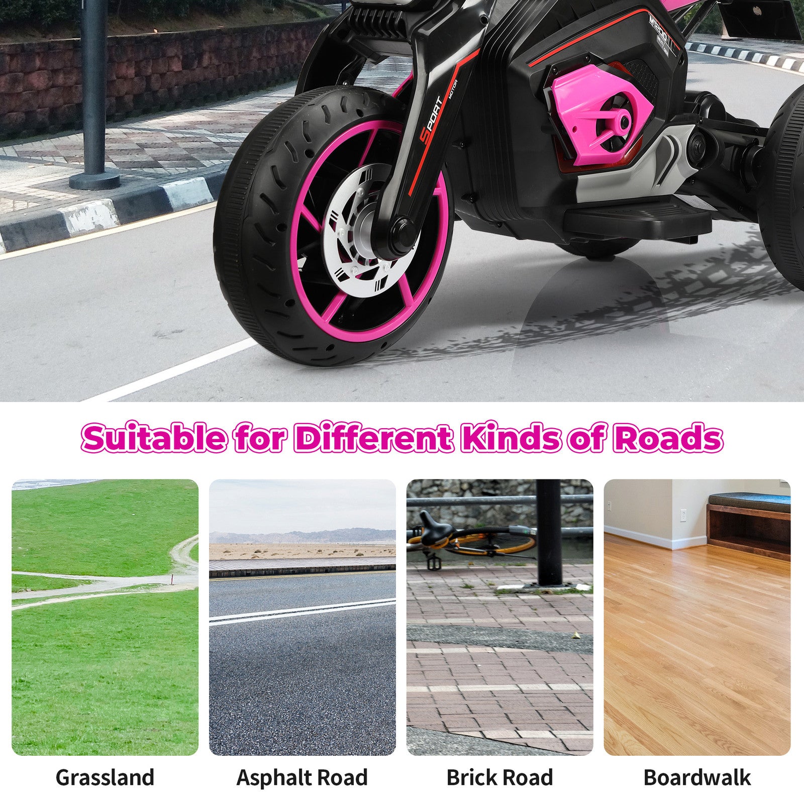 12V Battery-Powered Electric Ride-On 3-Wheel Kids Trike Motorcycle Trend Times 8