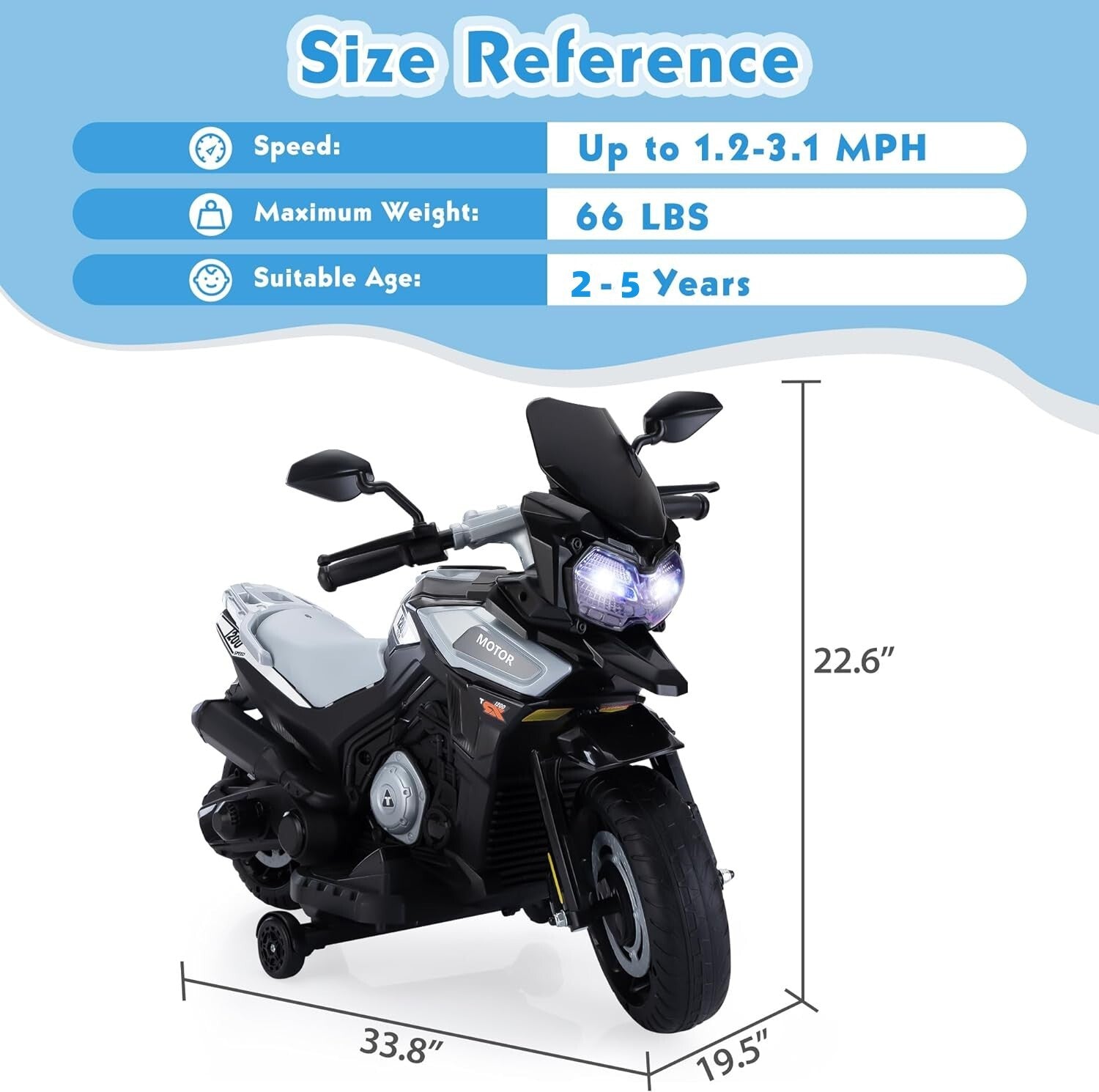 12V Battery-Powered Kids Ride-On Off-Road Motorcycle with Music Trend Times 2