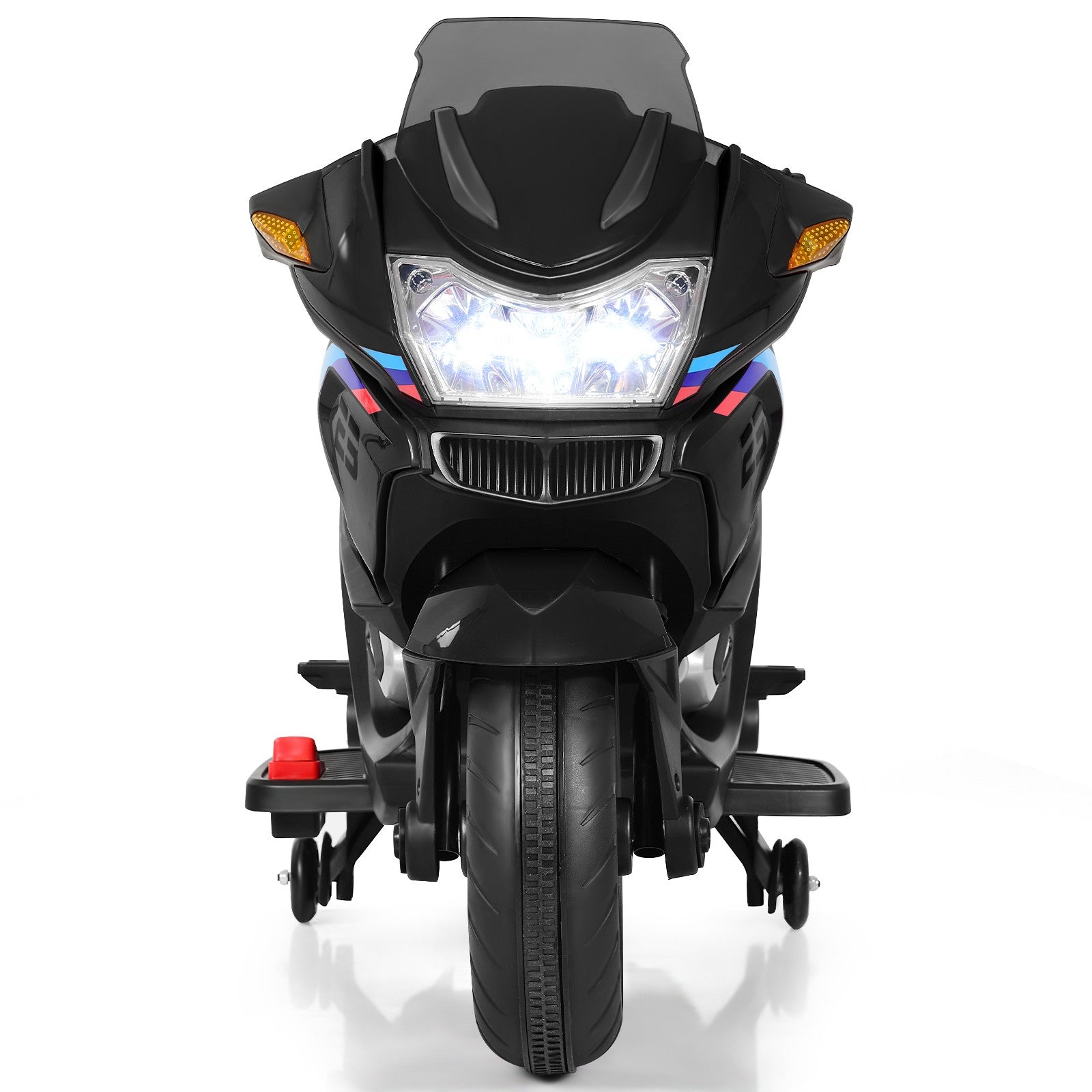 12V Kids Electric Ride-On Motorcycle with Training Wheels and Lights – Black Trend Times 10