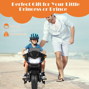 12V Kids Electric Ride-On Motorcycle with Training Wheels and Lights – Black Trend Times 4