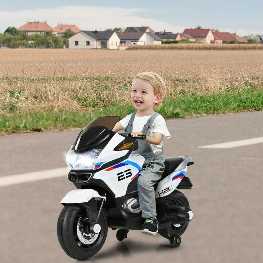 12V Kids Electric Ride-On Motorcycle with Training Wheels, Lights, and Music Trend Times 2