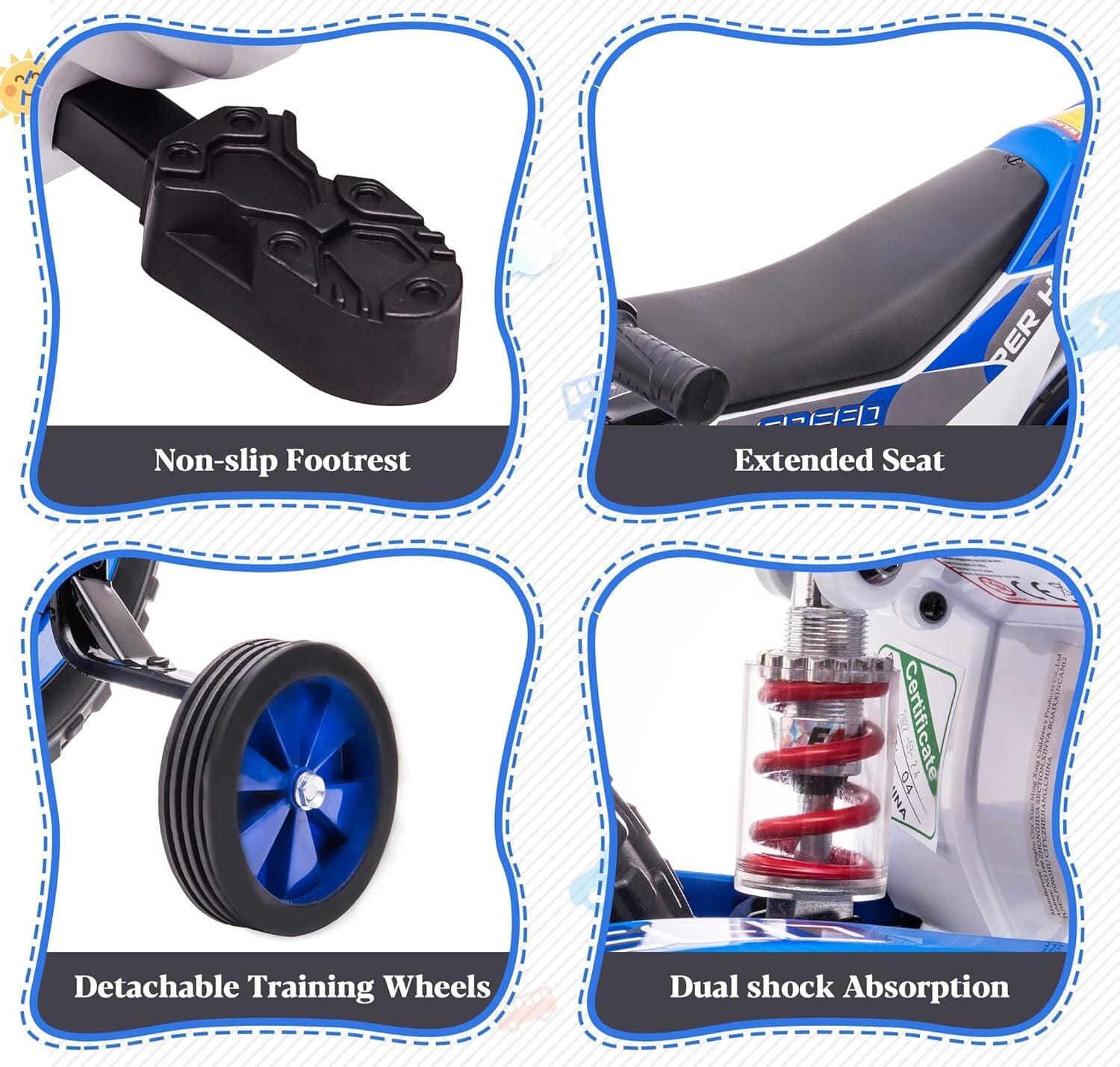 12V Kids Electric Ride-On Motorcycle with Dual 35W Motors and 2 Speeds Trend Times 10