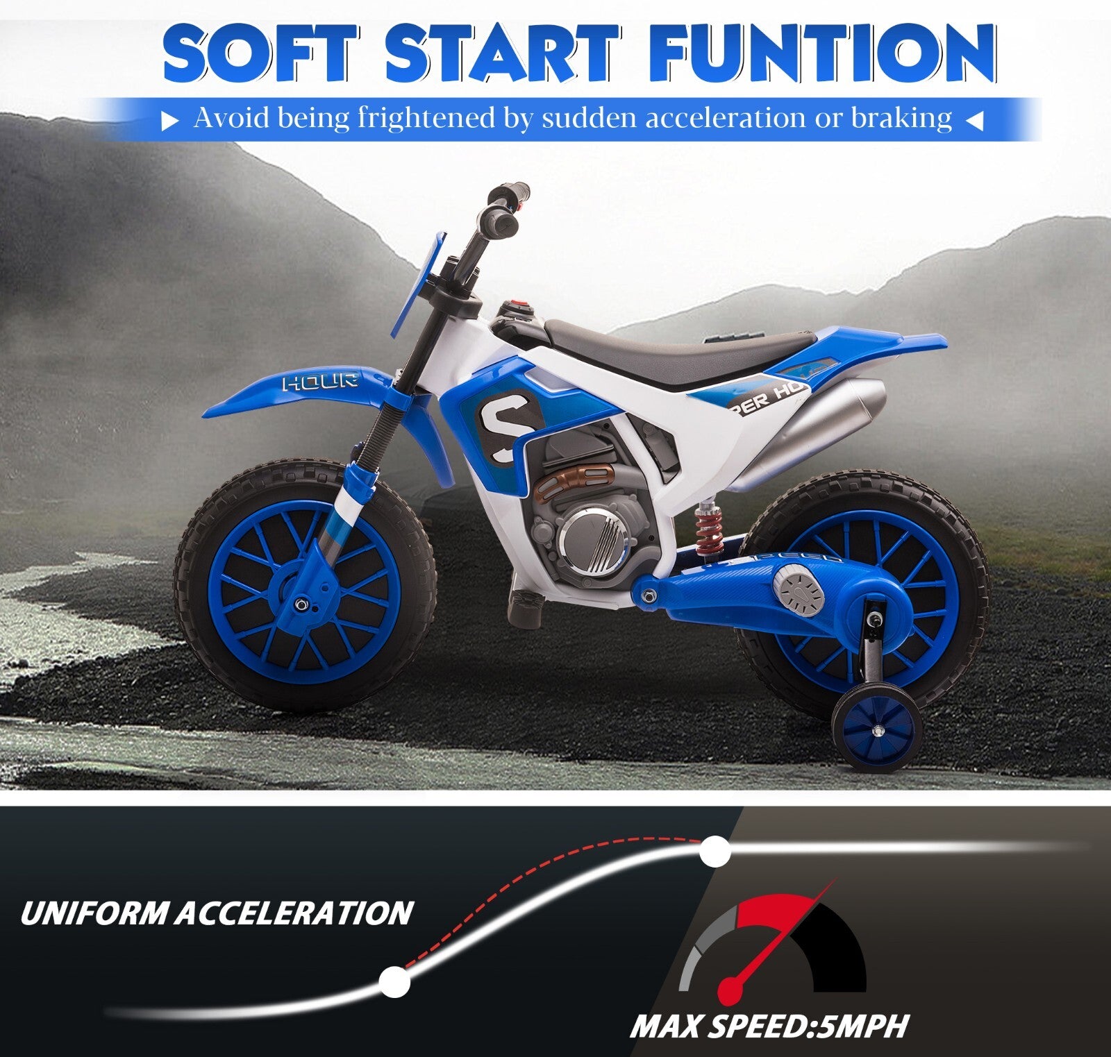 12V Kids Electric Ride-On Motorcycle with Dual 35W Motors and 2 Speeds Trend Times 11
