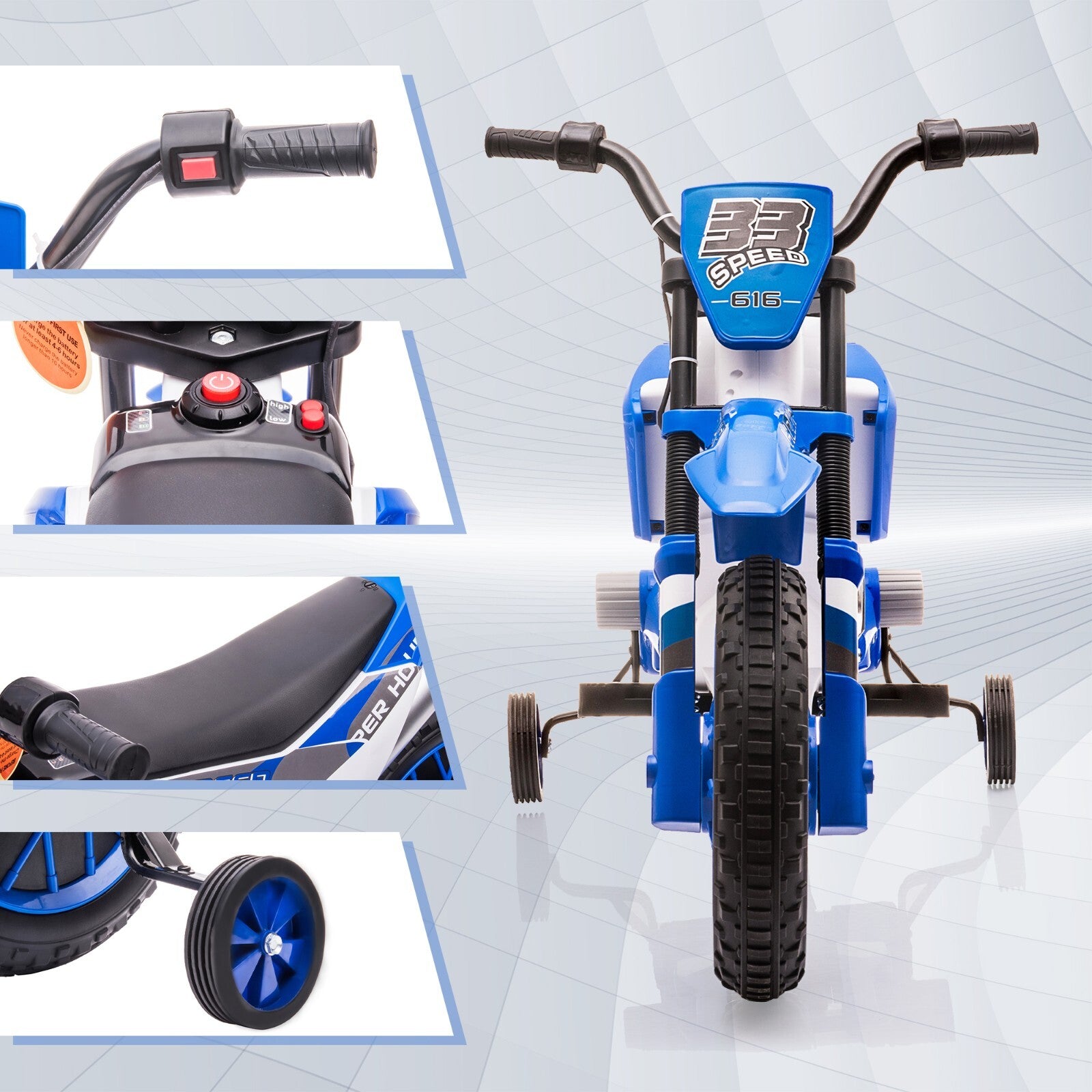 12V Kids Electric Ride-On Motorcycle with Dual 35W Motors and 2 Speeds Trend Times 8