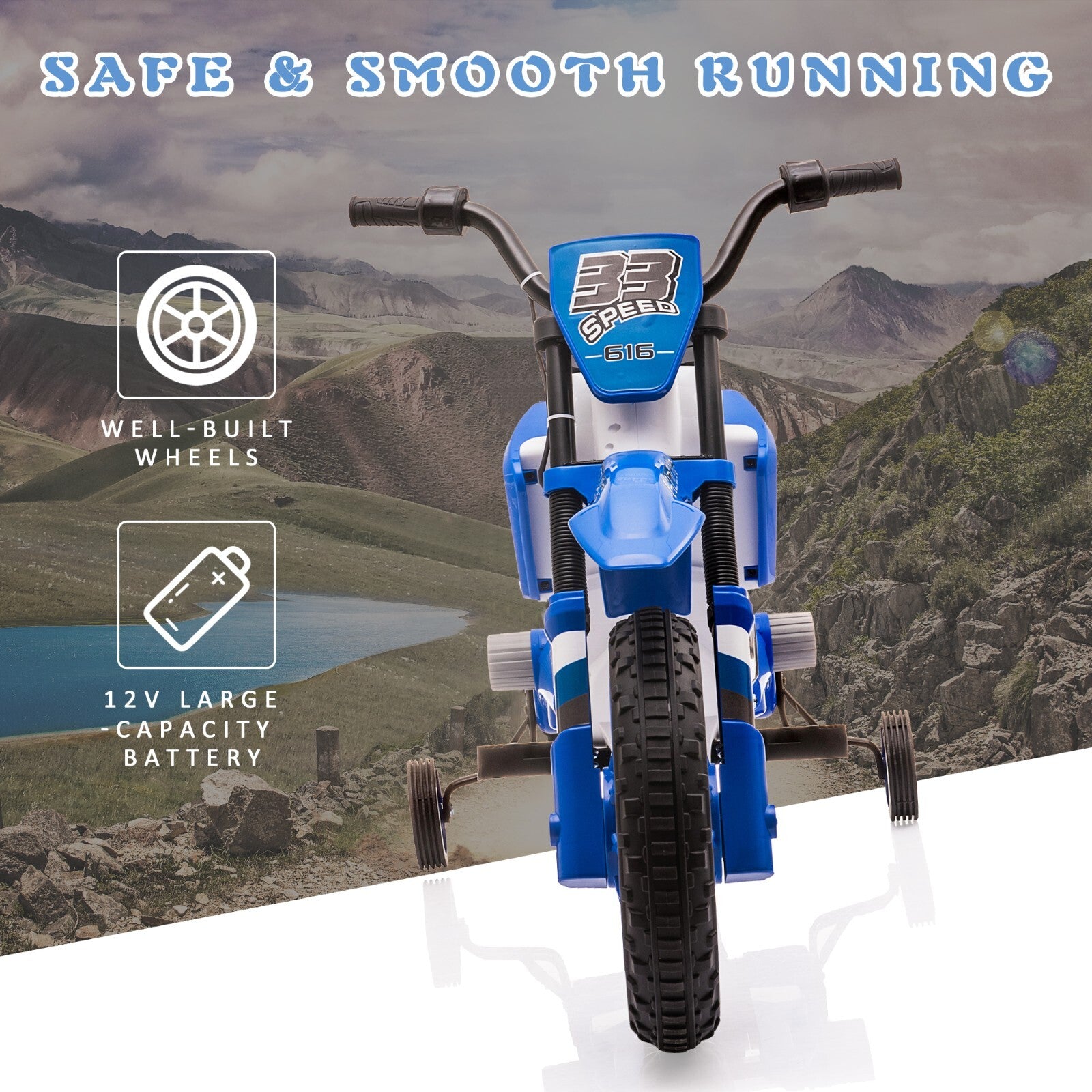 12V Kids Electric Ride-On Motorcycle with Dual 35W Motors and 2 Speeds Trend Times 9