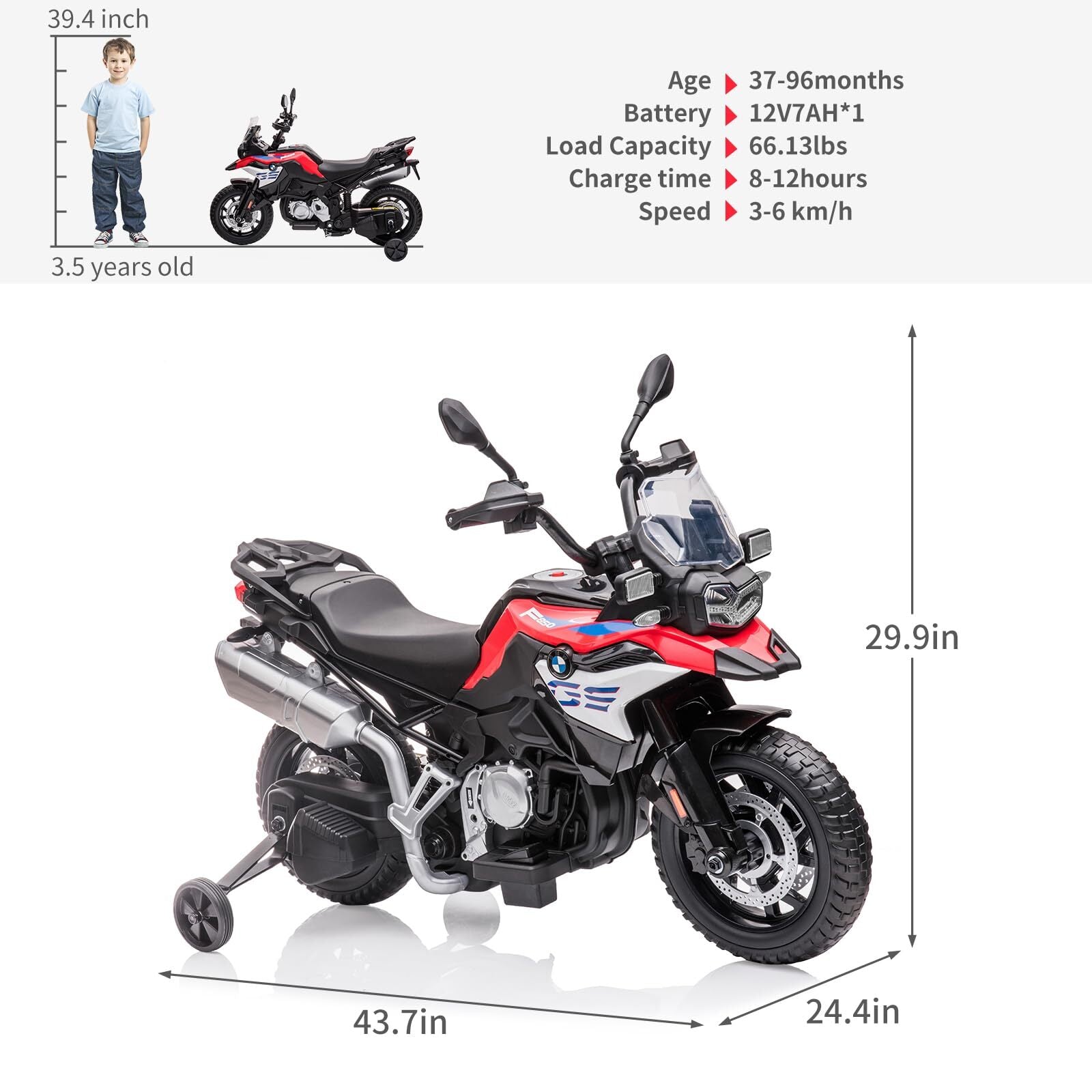 12V Electric Ride-On Motorcycle Toy with Adjustable High and Low Speeds for Kids Trend Times 10