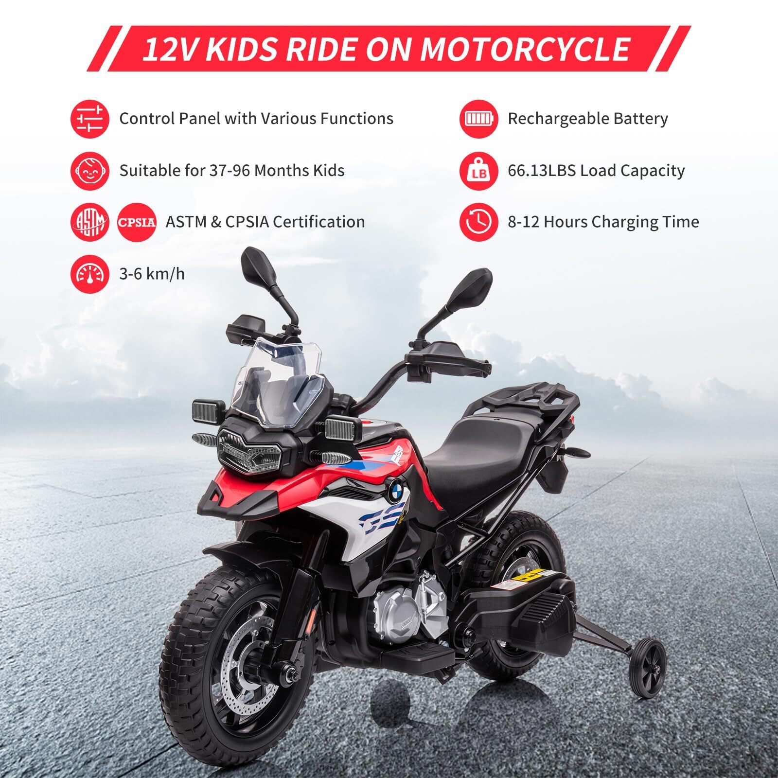 12V Electric Ride-On Motorcycle Toy with Adjustable High and Low Speeds for Kids Trend Times 13