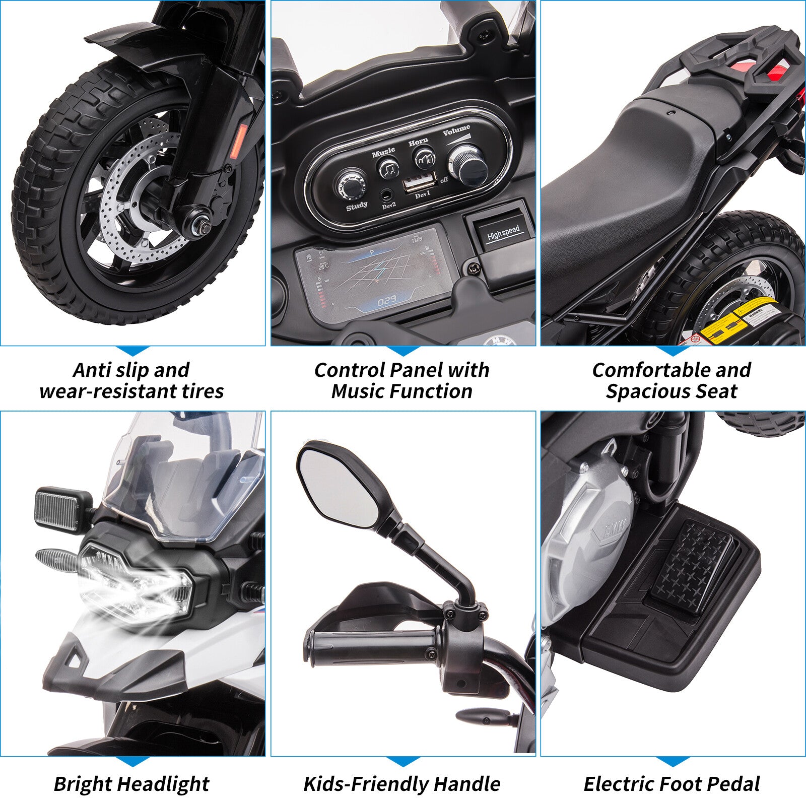 12V Electric Ride-On Motorcycle Toy with Adjustable High and Low Speeds for Kids Trend Times 18