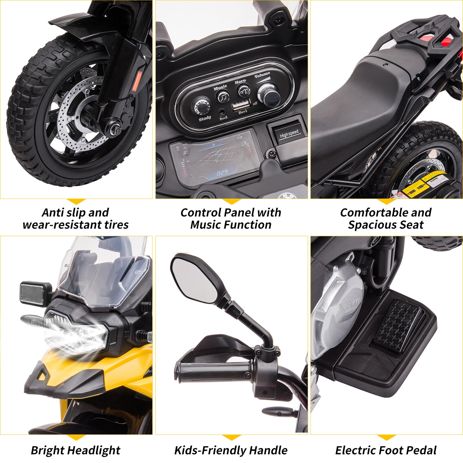 12V Electric Ride-On Motorcycle Toy with Adjustable High and Low Speeds for Kids Trend Times 2
