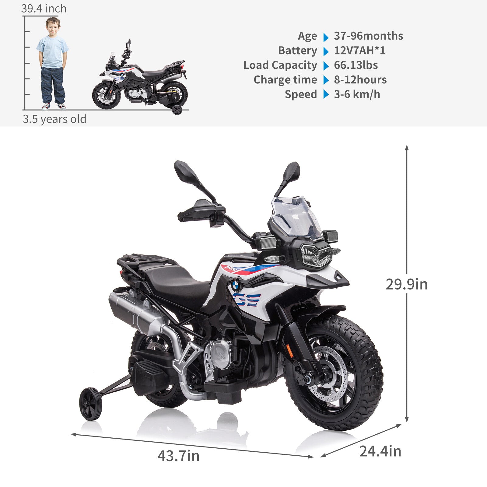 12V Electric Ride-On Motorcycle Toy with Adjustable High and Low Speeds for Kids Trend Times 20