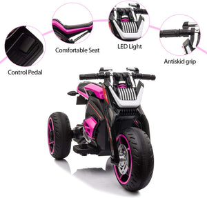 12V Electric 3-Wheel Ride-On Trike Motorcycle for Kids and Boys Trend Times 4