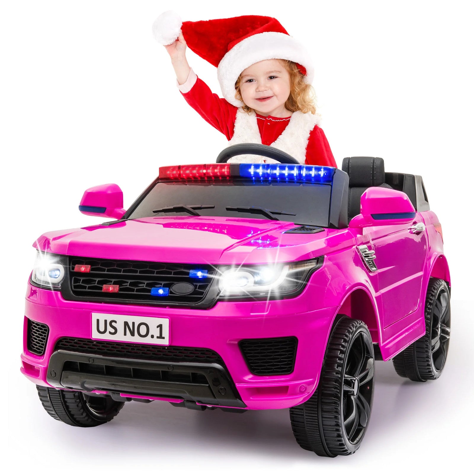 12V Kids Electric Ride-On Police Car with Battery and Remote Control Trend Times 0