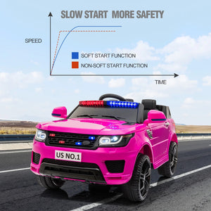 12V Kids Electric Ride-On Police Car with Battery and Remote Control Trend Times 5