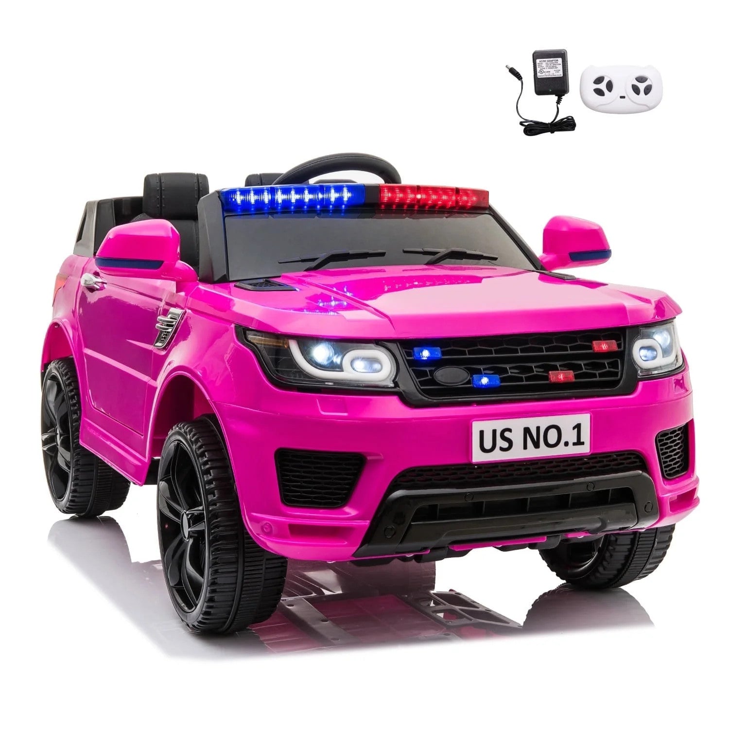 12V Kids Electric Ride-On Police Car with Battery and Remote Control Trend Times 9