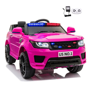 12V Kids Electric Ride-On Police Car with Battery and Remote Control Trend Times 9