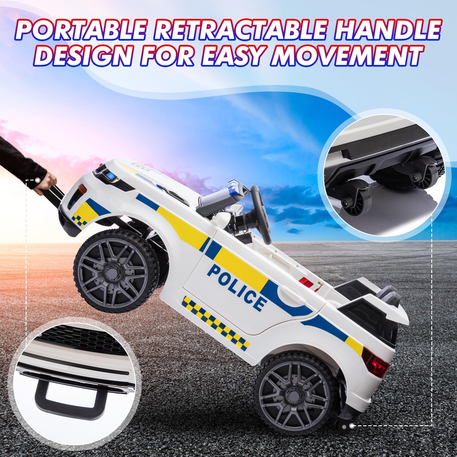 12V Battery Operated Kids Police SUV Ride-On Toy Car for Toddlers Trend Times 2