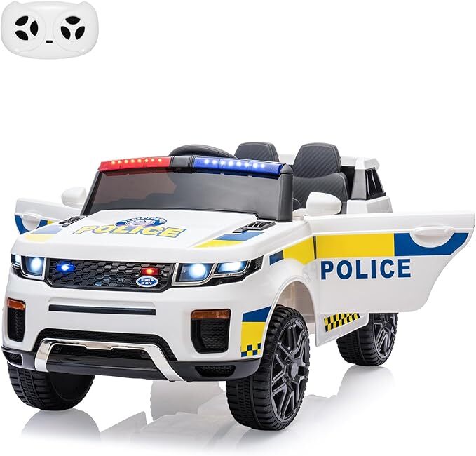 12V Battery-Powered Kids Electric Police SUV Ride-On Car for Toddlers Trend Times 0