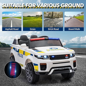 12V Battery-Powered Kids Electric Police SUV Ride-On Car for Toddlers Trend Times 5