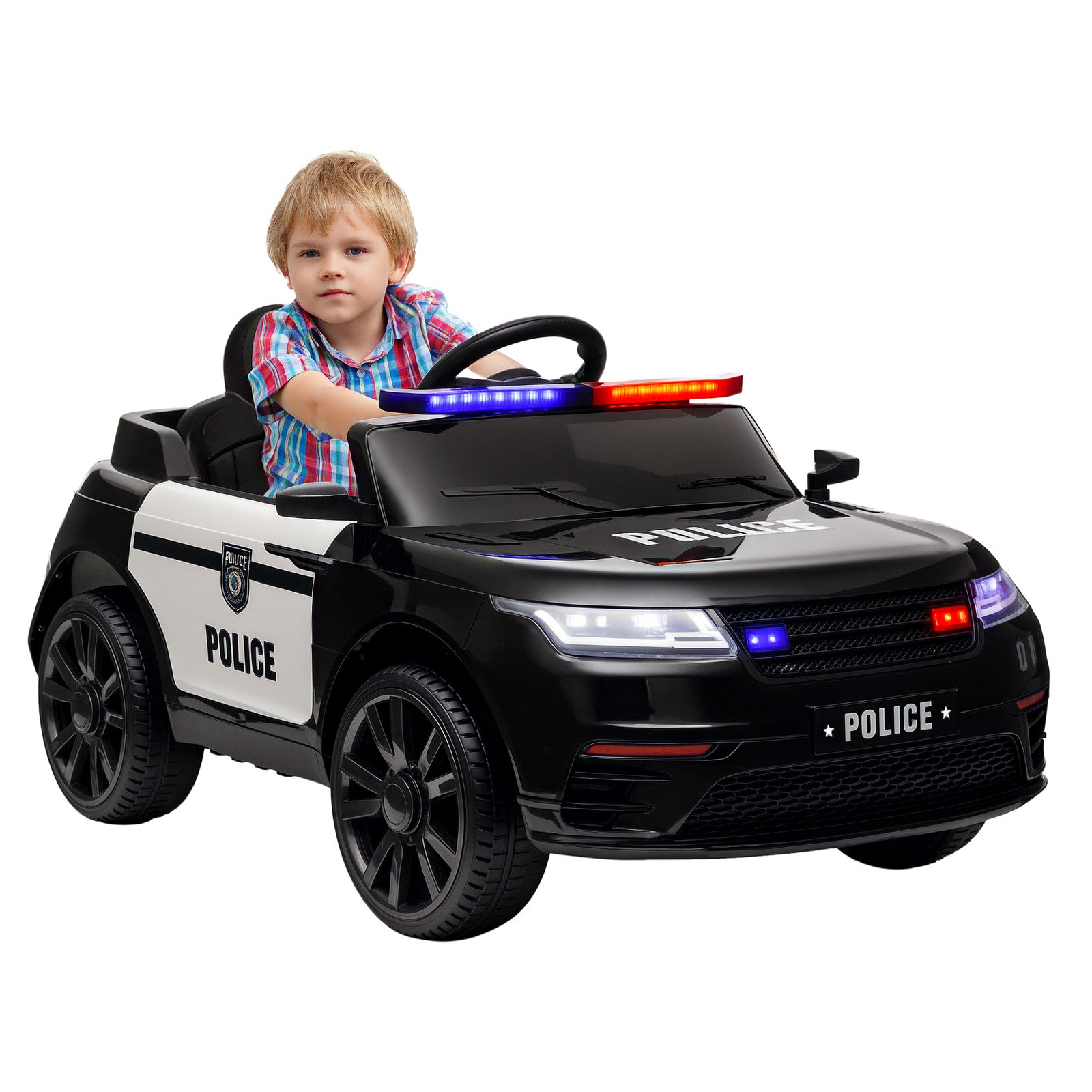 12V Kids Ride-On Police Car with Remote Control Black Trend Times Variant 0