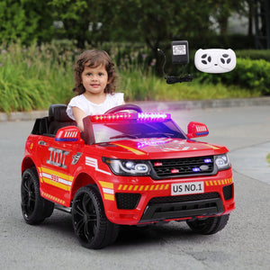 12V Battery-Powered Kids Ride-On Police Car with Remote Control and 4 Wheels Trend Times 1