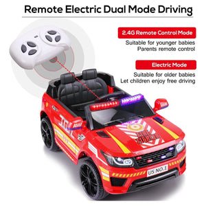 12V Battery-Powered Kids Ride-On Police Car with Remote Control and 4 Wheels Trend Times 7