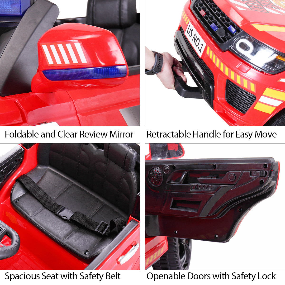 12V Battery-Powered Kids Ride-On Police Car with Remote Control and 4 Wheels Trend Times 9