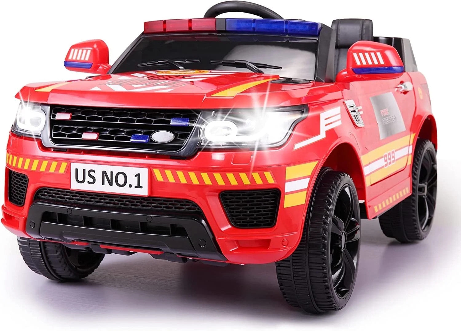12V Battery-Powered Kids Ride-On Police Car with Remote Control 4-Wheeler Truck Trend Times 10