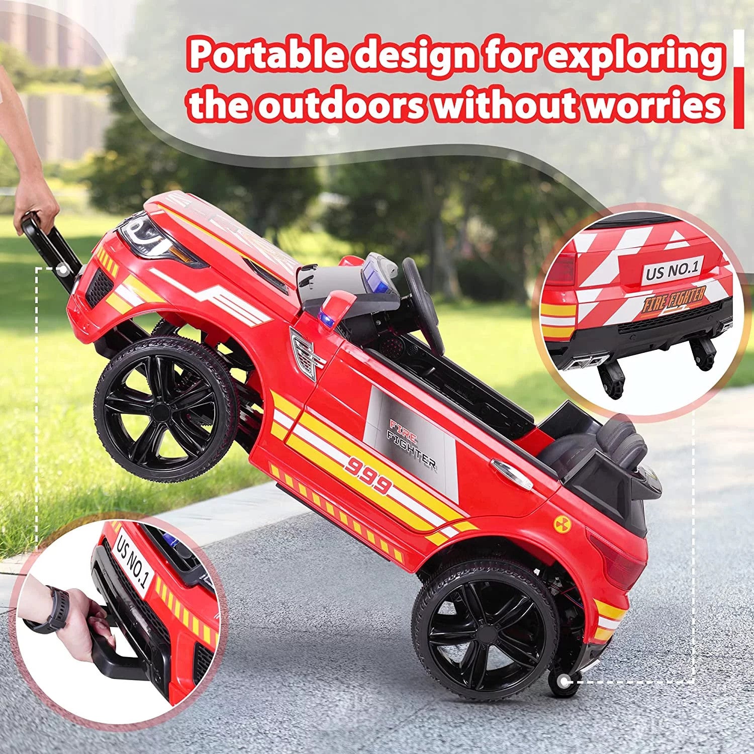 12V Battery-Powered Kids Ride-On Police Car with Remote Control 4-Wheeler Truck Trend Times 5