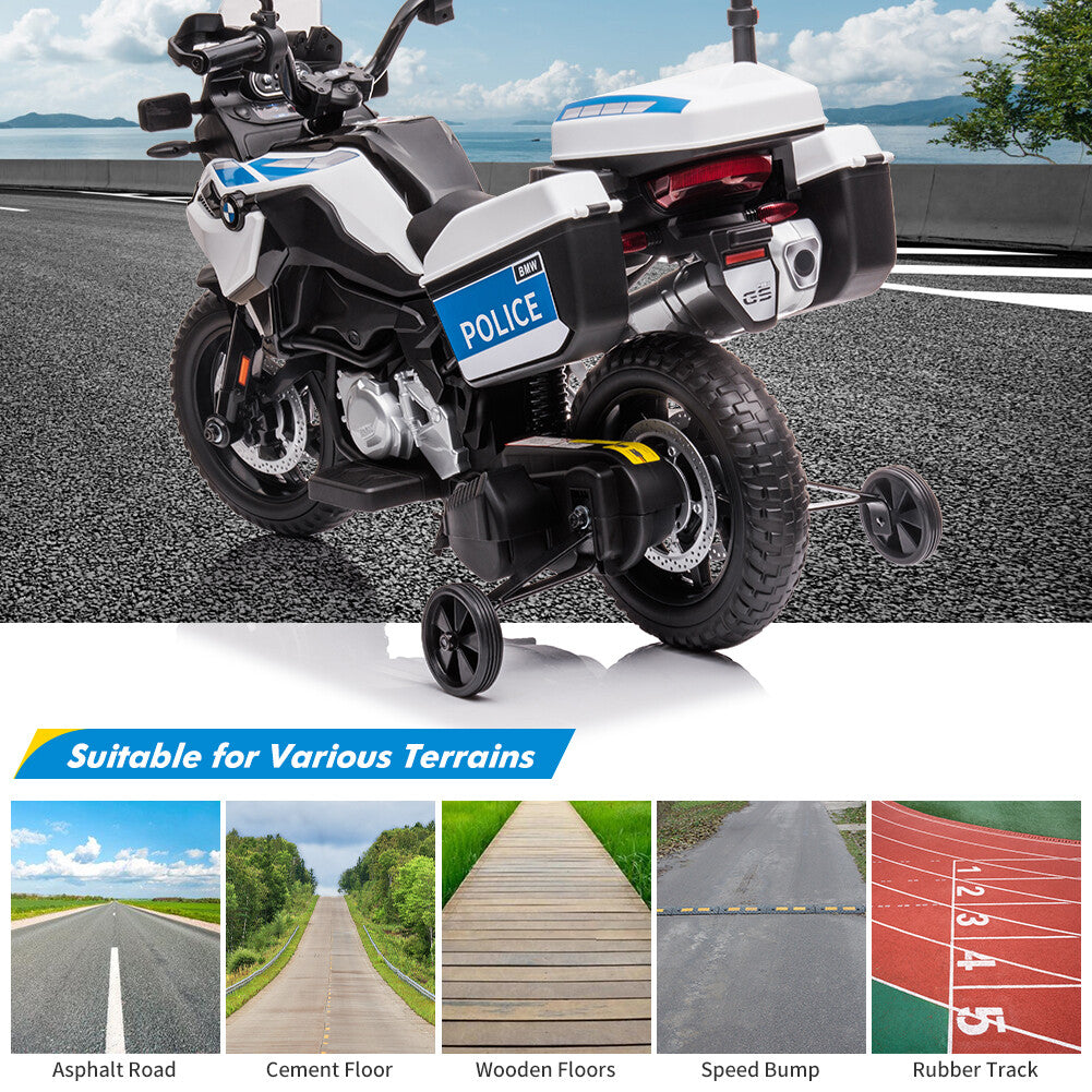 12V Kids Electric Police Ride-On Motorcycle with Battery and LED Lights Trend Times 4