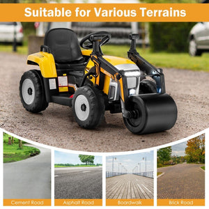 12V Kids Ride-On Road Roller Toy Car with 2.4G Remote Control for Children Trend Times 5