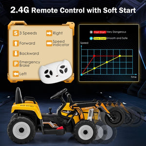 12V Kids Ride-On Road Roller Toy Car with 2.4G Remote Control for Children Trend Times 7