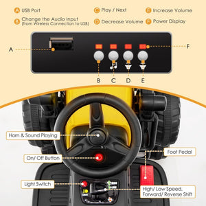 12V Kids Ride-On Road Roller Toy Car with 2.4G Remote Control for Children Trend Times 9