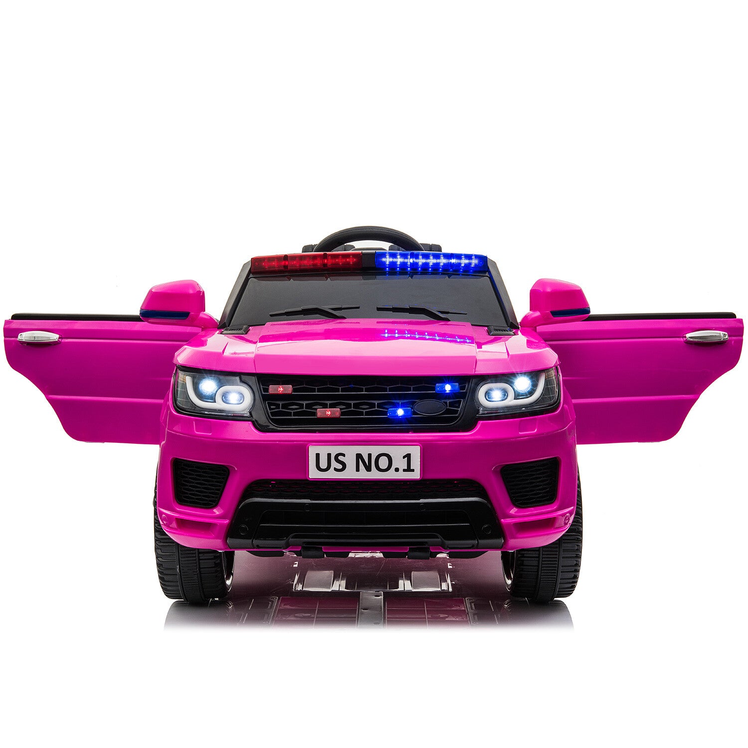 12V Kids Ride-On Cop SUV Car with Remote Control, Siren Sounds, Alarm Lights, and Music Trend Times 4