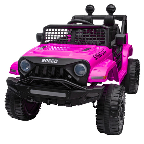 12V Electric Kids Ride-On Jeep with Battery-Powered Wheels, Remote Control, and LED Lights