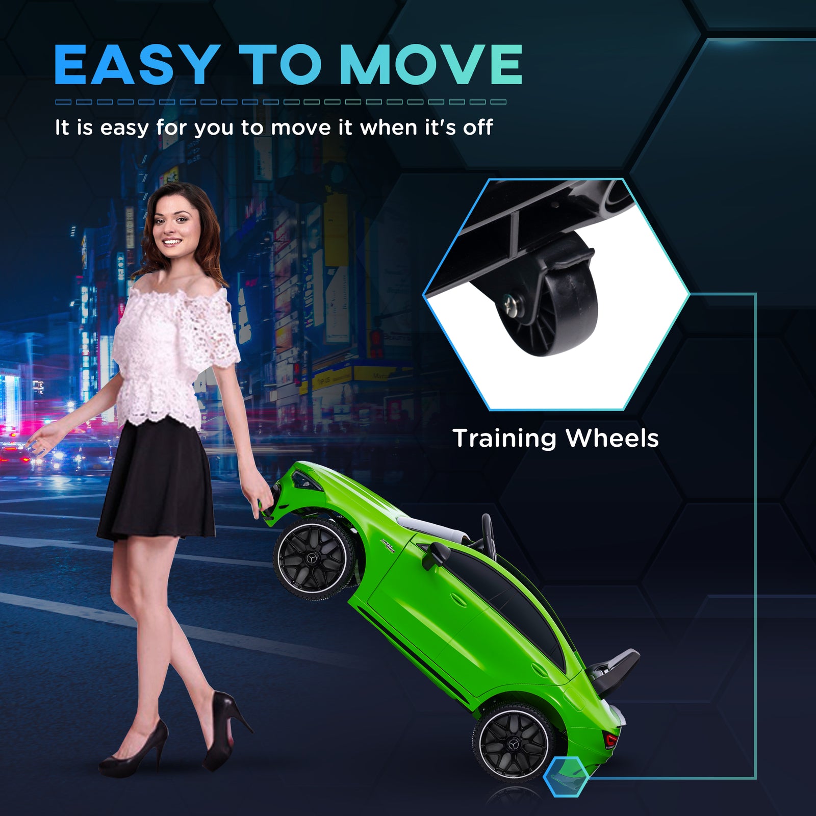 12V Kids Electric Ride-On Car with Remote Control, Rear Suspension, and LED Lights Trend Times 4
