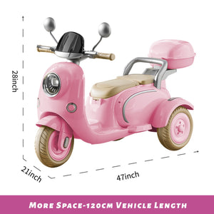 12V Kids Electric Ride-On Moped Motorcycle 2-Seater with Bluetooth and LED Lights Trend Times 12
