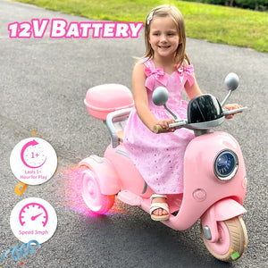 12V Kids Electric Ride-On Moped Motorcycle 2-Seater with Bluetooth and LED Lights Trend Times 8
