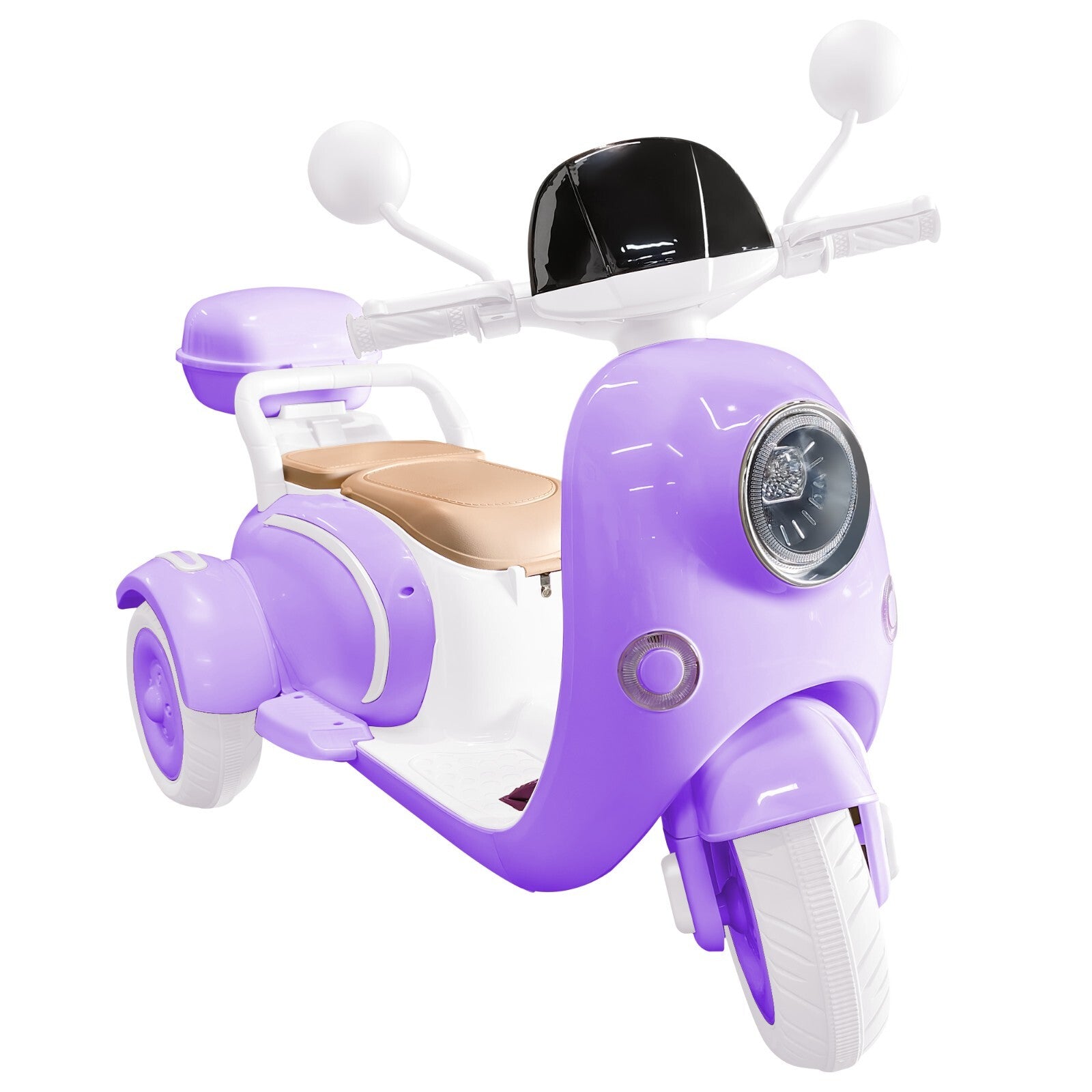12V Kids Electric Ride-On Moped Motorcycle 2-Seater with Bluetooth and LED Lights Trend Times Variant 0