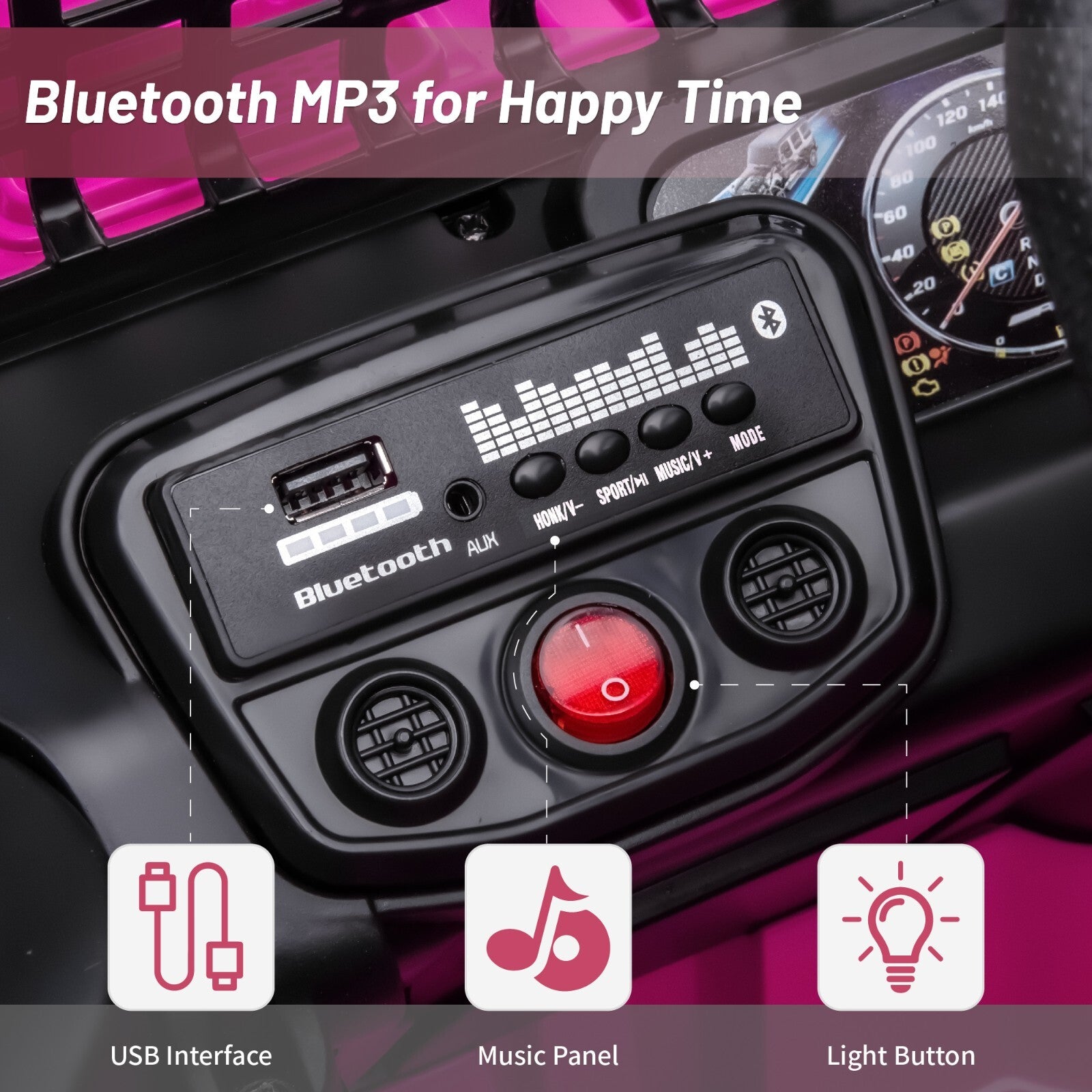 12V Electric Kids Ride-On Jeep with Parental Remote Control, MP3 Player, and LED Lights Trend Times 3